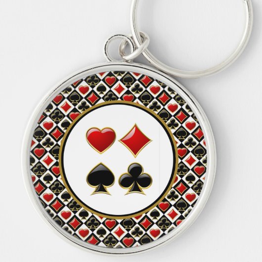 Pokerkaartkleuren Sleutelhanger (Voorkant)