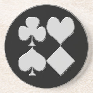 Pokerkaartspeelkaarten Poker Coasters Zandsteen Onderzetter