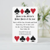 Pokerpartij-uitnodiging met handmatige rangschikki kaart (Staand voorkant)