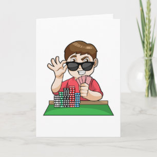 Pokerspeler bij Poker met Zonnebril Kaart