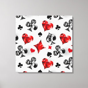 Pokerspeler Gokker Speelkaart Kleuren Las Vegas Canvas Afdruk