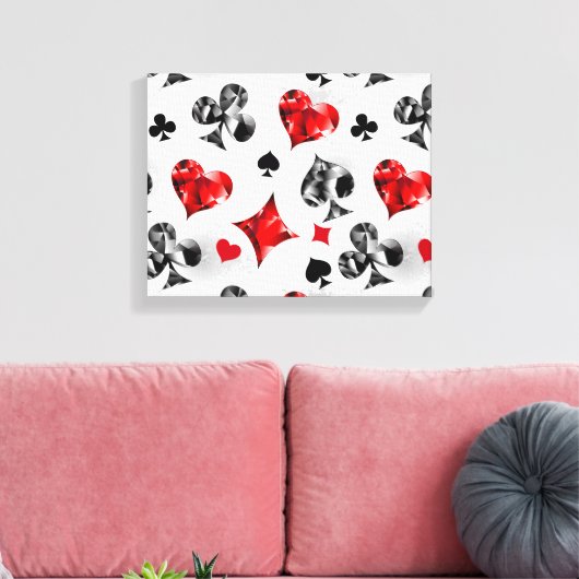 Pokerspeler Gokker Speelkaart Kleuren Las Vegas Canvas Afdruk (Insitu (Woonkamer))