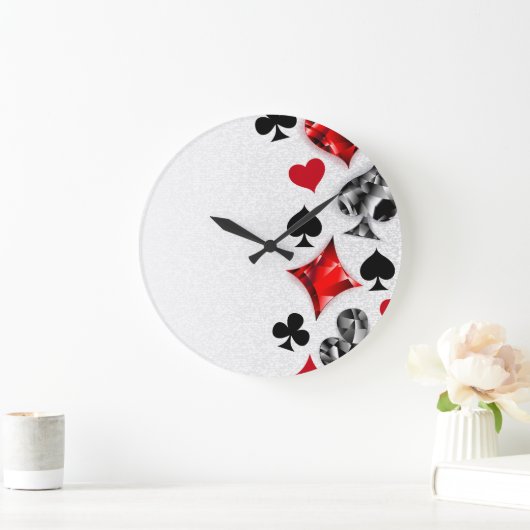 Pokerspeler Gokker Speelkaart Kleuren Las Vegas Grote Klok (Huis)