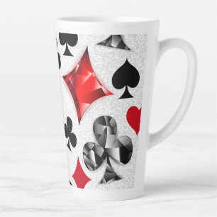 Pokerspeler Gokker Speelkaart Kleuren Las Vegas Latte Mok