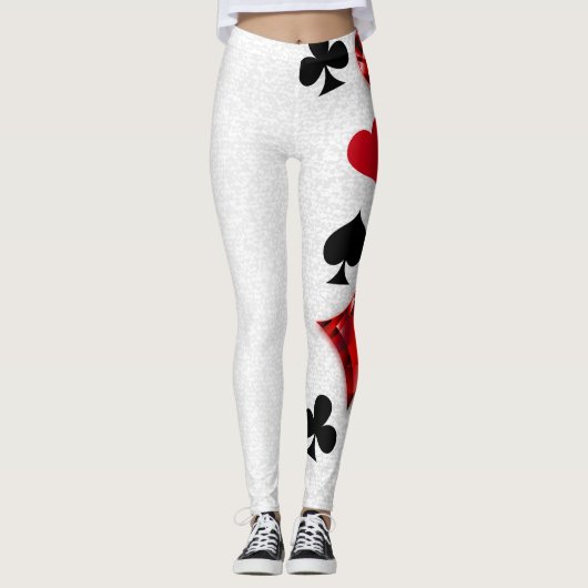 Pokerspeler Gokker Speelkaart Kleuren Las Vegas Leggings (Voorkant)