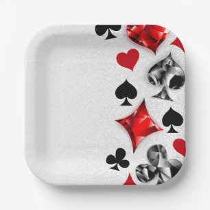 Pokerspeler Gokker Speelkaart Kleuren Las Vegas Papieren Bordje