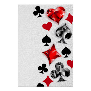 Pokerspeler Gokker Speelkaart Kleuren Las Vegas Perfect Poster