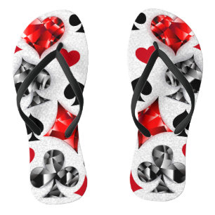 Pokerspeler Gokker Speelkaart Kleuren Las Vegas Teenslippers