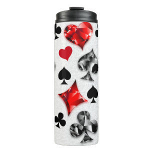 Pokerspeler Gokker Speelkaart Kleuren Las Vegas Thermosbeker