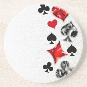Pokerspeler Gokker Speelkaart Kleuren Las Vegas Zandsteen Onderzetter