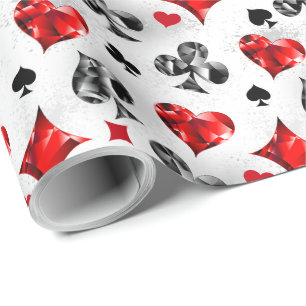 Pokerspeler Gokker Speelkaarten Kleuren Las Vegas Cadeaupapier