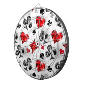 Pokerspeler Gokker Speelkaarten Kleuren Las Vegas Dartbord (Voorkant Rechts)