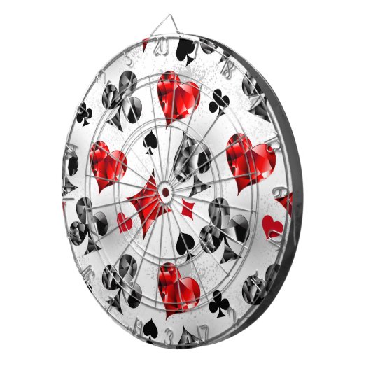 Pokerspeler Gokker Speelkaarten Kleuren Las Vegas Dartbord (Voorkant Rechts)