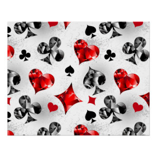 Pokerspeler Gokker Speelkaarten Kleuren Las Vegas Perfect Poster
