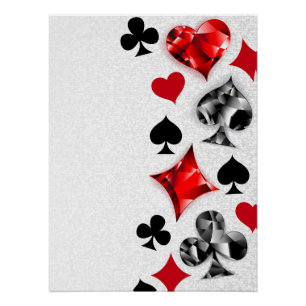 Pokerspeler Gokker Speelkaarten Kleuren Las Vegas Perfect Poster