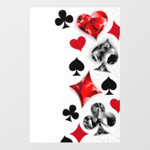 Pokerspeler Gokker Speelkaarten Kleuren Las Vegas Raamsticker