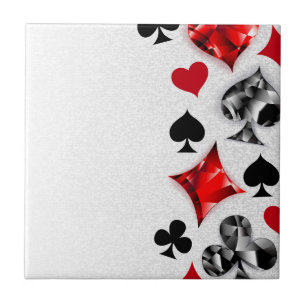 Pokerspeler Gokker Speelkaarten Kleuren Las Vegas Tegeltje
