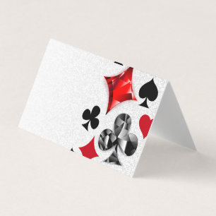 Pokerspeler Gokker Speelkaarten Kleuren Las Vegas Visitekaartjes