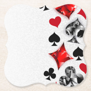 Pokerspeler Gokker Speelkaartsymbolen Las Vegas Kartonnen Onderzetters