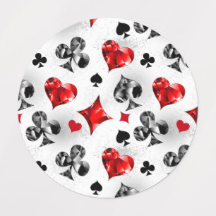 Pokerspeler Gokker Speelkaartsymbolen Las Vegas Labels