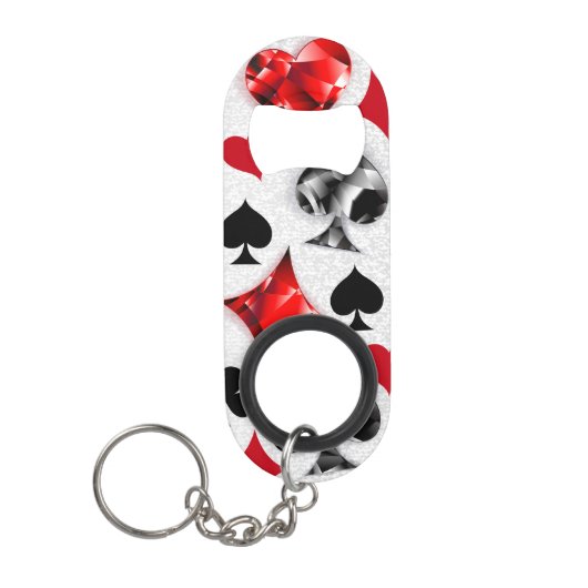 Pokerspeler Gokker Speelkaartsymbolen Las Vegas Mini Flessenopener (Voorkant)