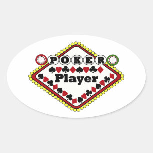 Pokerspeler Ovale Sticker