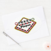 Pokerspeler Ovale Sticker (Envelop)
