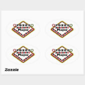 Pokerspeler Ovale Sticker (Vel)