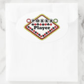 Pokerspeler Ovale Sticker (Tas)