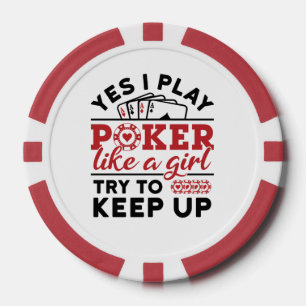 Pokerspeler Vrouwen spelen poker als een meisje Poker Chips