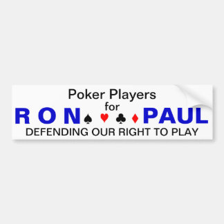 Pokerspelers voor Ron Paul Bumpersticker