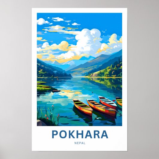 Pokhara Nepal Reisprint Poster (Voorkant)