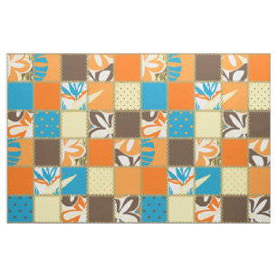 Pokii Hawaiian Floral en Dot Patchwork Stof