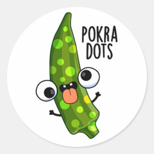 Pokra Stippen Funny Okra Pun Ronde Sticker