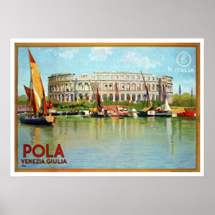  Pola Pula roman theater Italiaanse reis Poster