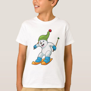 Polair beer als Skier met Ski & Bobble pet T-shirt