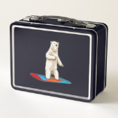 Polair beer als Snowboarder met Snowboard (Achterkant)