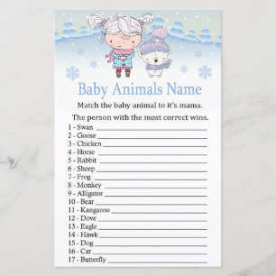 polair beer Baby Dieren Naam Spel baby shower