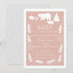 Polair Beer Baby Het is koud Buiten Roze Baby show Kaart