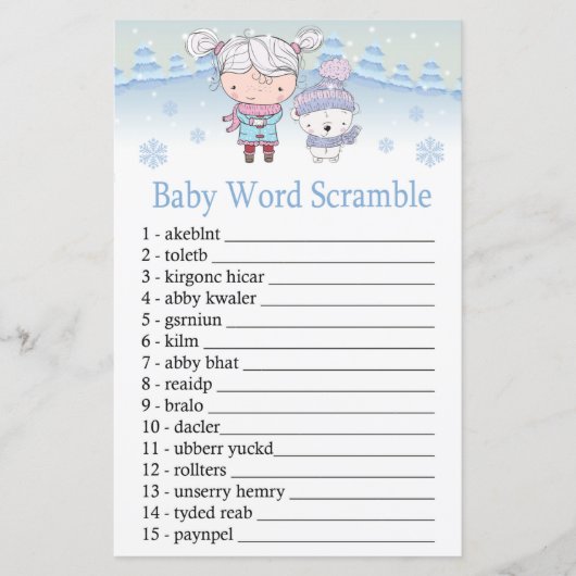 polair beer Baby word scramble game (Voorkant)