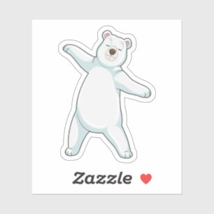 Polair beer bij Yoga Fitness in staande toestand Sticker