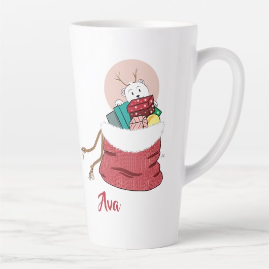 Polair Beer dat de rode tas van Santa's Mok bekijk (Rechts)