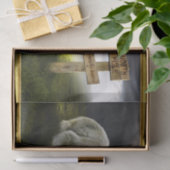 Polair beer dat het houten noord-poolbord bekijkt tissuepapier (Geschenk)