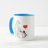 Polair beer en pinguïn 'hou van je' mok (Voorkant links)