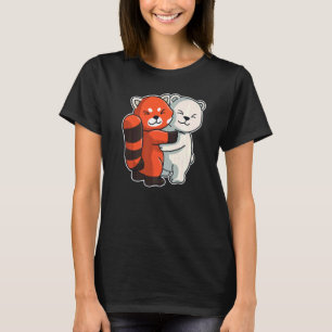 Polair Beer en rode panda-kalveren voor vrouwelijk T-shirt