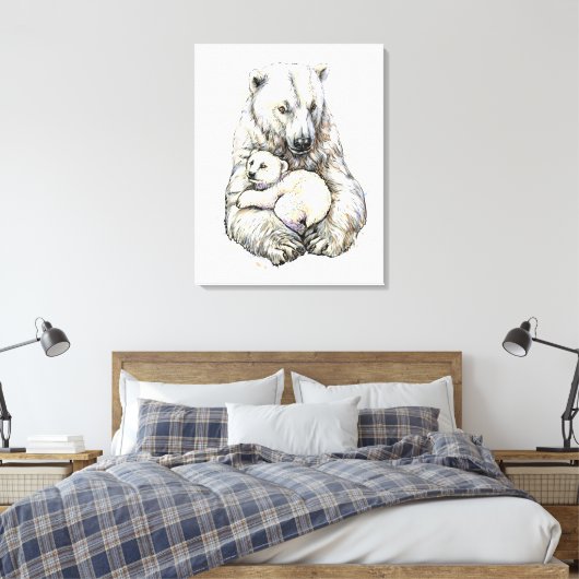 Polair Beer en scheut Canvas Afdruk (Insitu (Slaapkamer))