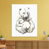 Polair Beer en scheut Canvas Afdruk (Insitu (Woonkamer))