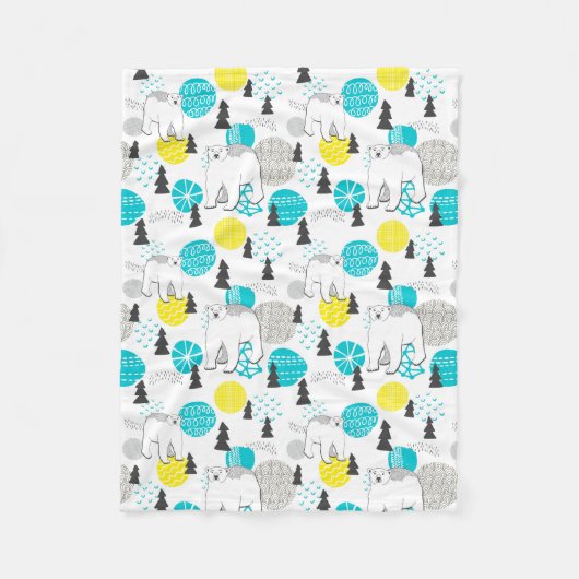 Polair beer fleece deken (Voorkant)