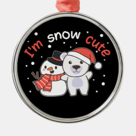 Polair Beer Ik ben Sneeuwsnuitkever Sneeuwpop kera Metalen Ornament