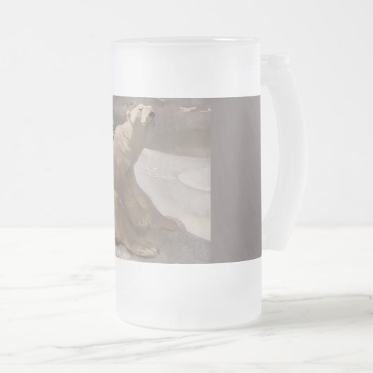 Polair beer in sneeuw  illustratie matglas bierpul (Voorkant rechts)